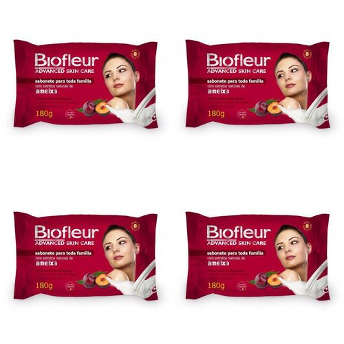 Kit c/4 Sabonetes Biofleur 180g Ameixa 180g cada Kit c/4 Sabonetes Biofleur 180g Ameixa 180g cada