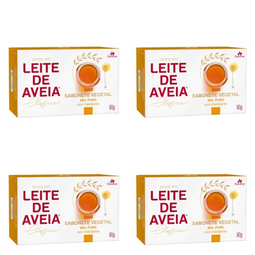Kit c/4 Sabonetes Davene Leite De Aveia Mel Puro 90g cada