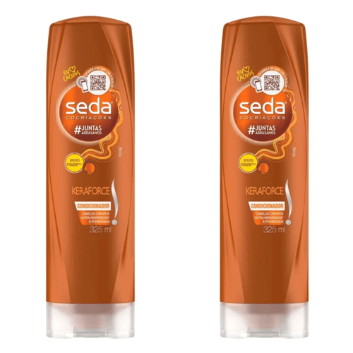 Kit c/2 Unidades de Condicionador Seda 325ml Keraforce Original