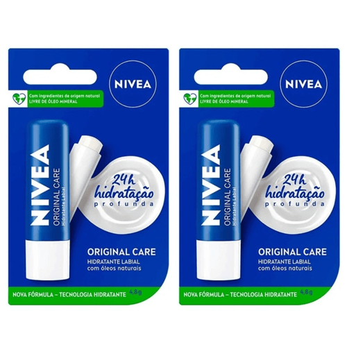 Kit c/2 Unidades de Protetor Labial Original Care 5,5Ml Nivea