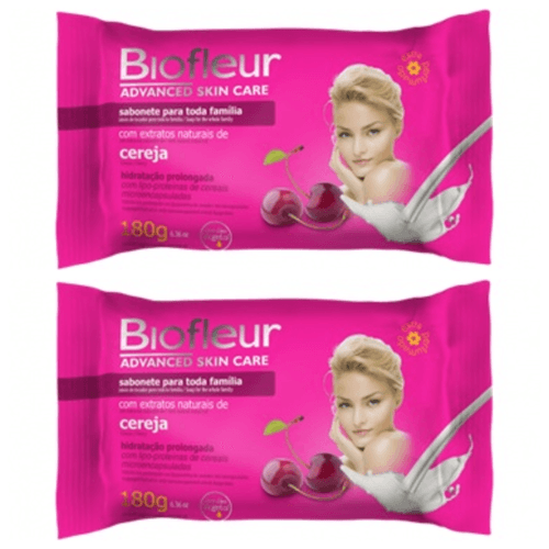 Kit c/2 Sabonetes Biofleur 180g Cereja Kit c/2 Sabonetes Biofleur 180g Cereja