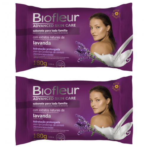 Kit c/2 Sabonetes Biofleur 180g Lavanda
