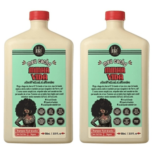 Kit c/2 Unidades de Shampoo Hidratante Lola Cosmetics Meu Cacho Minha Vida 500ml