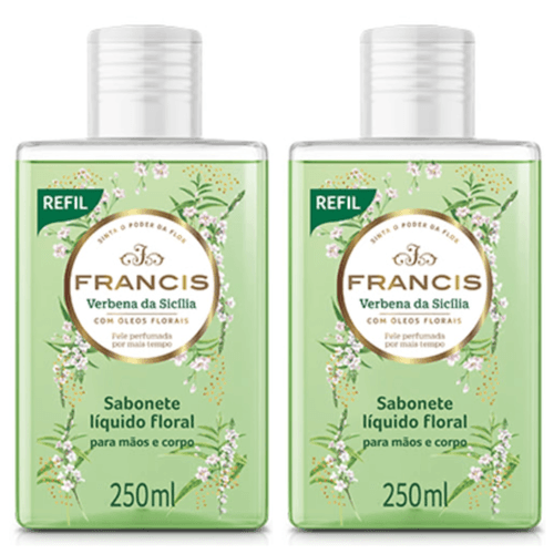 Kit c/2 Sabonetes Liquido Francis Refil 250ml Verde Kit c/2 Sabonetes Liquido Francis Refil 250ml Verde
