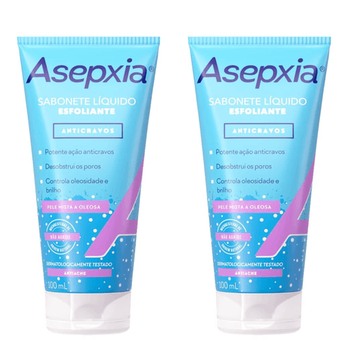 Kit c/2 Sabonetes Líquido Asepxia  Esfoliante 100ml