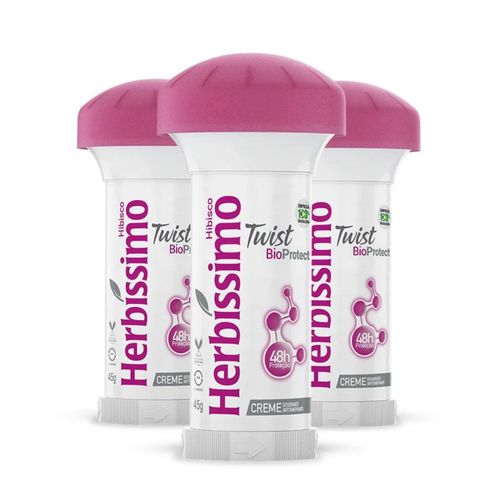 Kit c/3 Unidades de Desodorante Creme Twist Herbissimo 45g Hibisco Kit c/3 Unidades de Desodorante Creme Twist Herbissimo 45g Hibisco