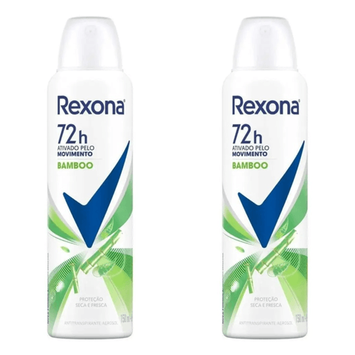Kit c/2 Unidades de Desodorante Rexona Aerosol 150ml Bamboo & Aloe Vera