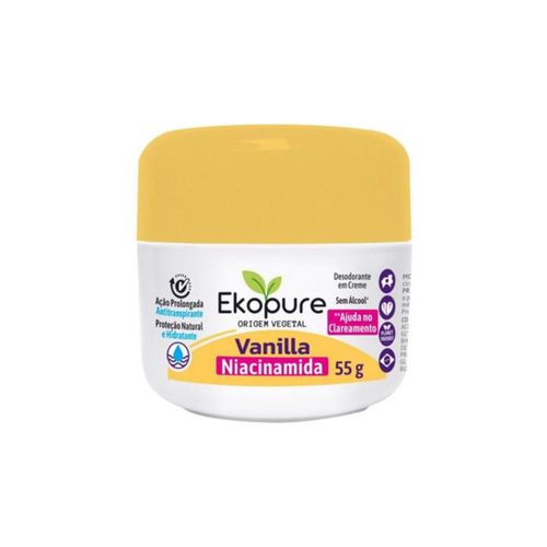 Kit c/2 Unidades de Desodorante Creme Ekopure 55g Vanila Kit c/2 Unidades de Desodorante Creme Ekopure 55g Vanila