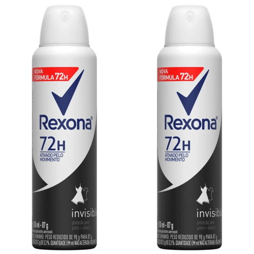 Kit c/2 Unidades de Desodorante Rexona Aero Women Invisible 150ml