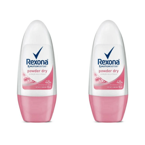 Kit c/2 Unidades de Desodorante Rollon Rexona 50ml Feminino Powder