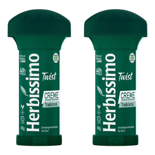 Kit c/2 Unidades de Desodorante Creme Twist Herbissimo 45g Kit c/2 Unidades de Desodorante Creme Twist Herbissimo 45g
