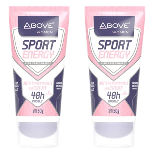 Kit c/2 Unidades de Desodorante Bisnaga Above 50g Sport Energy Women