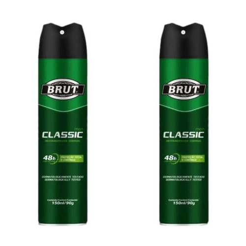 Kit c/2 Unidades de Desodorante Aerosol Brut 150ml Men Classic Kit c/2 Unidades de Desodorante Aerosol Brut 150ml Men Classic