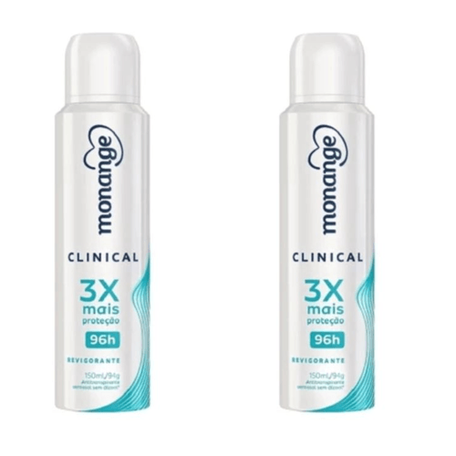 Kit c/2 Unidades de Desodorante Aerosol Monange Clinical 94g Revigorante