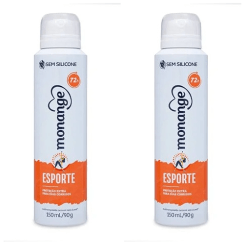 Kit c/2 Unidades de Desodorante Aerosol Monange 90g Antitranspirante Esporte