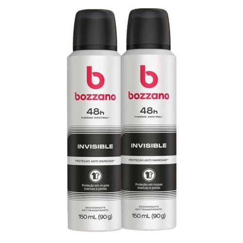 Kit c/2 Unidades de Desodorante Aerosol Bozzano 90g Invisible