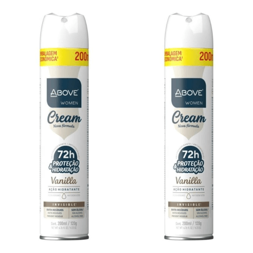 Kit c/2 Unidades de Desodorante Aerosol Above 200ml Cream Vanilla