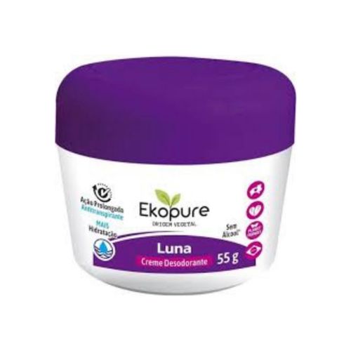 Kit c/2 Unidades de Desodorante Creme Ekopure 55g Luna Kit c/2 Unidades de Desodorante Creme Ekopure 55g Luna