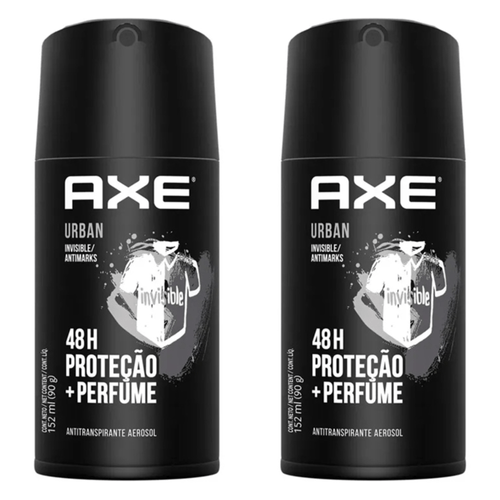 Kit c/2 Unidades de Desodorante Axe Aero Urban Invisible 152ml Kit c/2 Unidades de Desodorante Axe Aero Urban Invisible 152ml