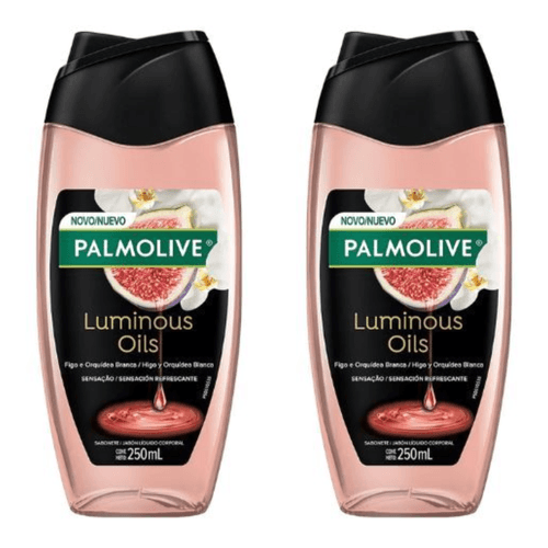 Kit c/2 Sabonete Líquido Palmolive Luminous Oil Figo e Orquidea 250ml