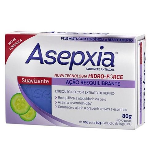 Kit c/2 Sabonete Asepxia Barra 80g Suavizante/Cremoso