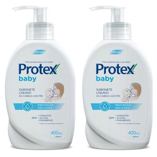 Kit C/2 Sabonete Líquido Protex Baby Proteção Delicada 400Ml