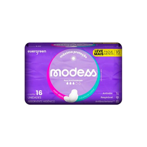 Kit c/2 Absorvente Modess Suave C/Abas C/16Un