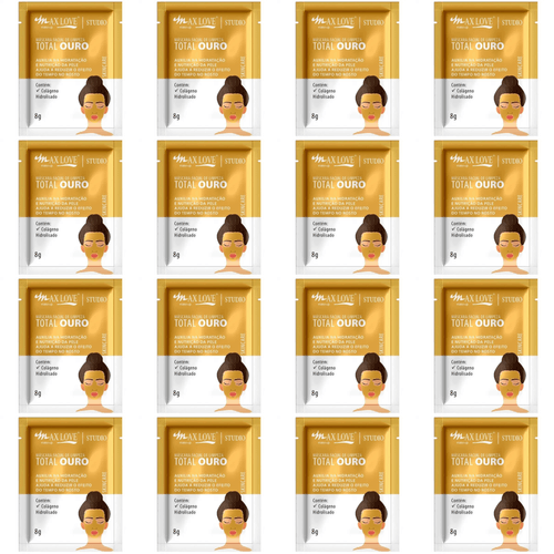 Kit c/16 Máscara Facial Peel Off 8g Ouro Max Love