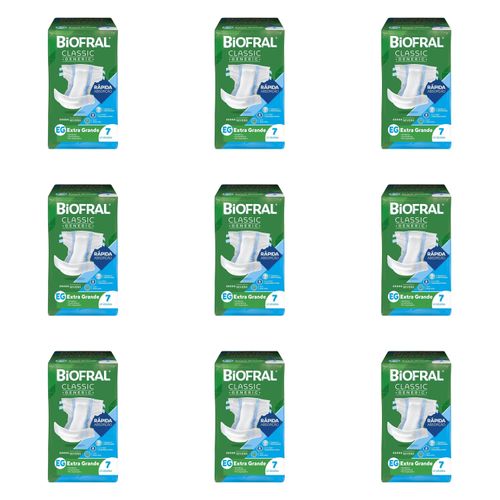 Kit 9 Fraldas Adulto Biofral Classic Eg c/7 Unidades cada