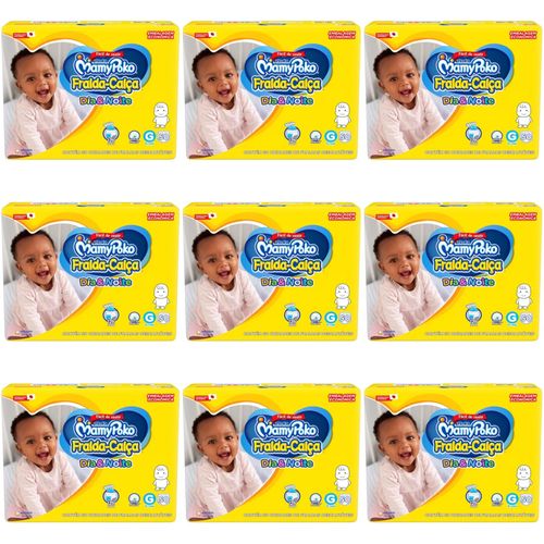 Kit 9 Fraldas Calça Dia&Noite MamyPoko G c/50 Unidades cada