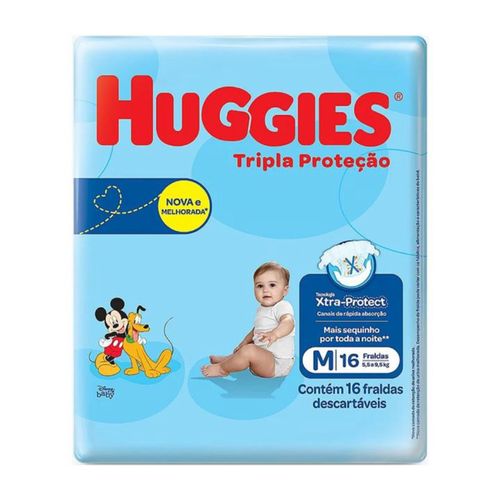 Kit 4 Fraldas Huggies Tripla Proteção Jumbinho (M) 16 Unidades cada