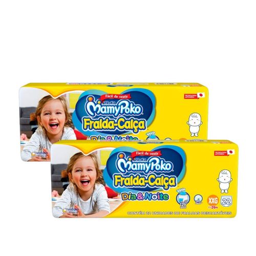 Kit 2 Fraldas Calça Mamypoko Dia E Noite Xxg c/22 Unidades cada Kit 2 Fraldas Calça Mamypoko Dia E Noite Xxg c/22 Unidades cada