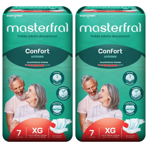 Kit 2 Fraldas Masterfral Confort Xg c/7 Unidades cada Kit 2 Fraldas Masterfral Confort Xg c/7 Unidades cada