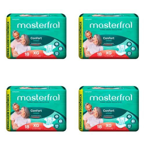 Kit 4 Fraldas Masterfral Confort Eco Xg 18 Unidades cada Kit 4 Fraldas Masterfral Confort Eco Xg 18 Unidades cada