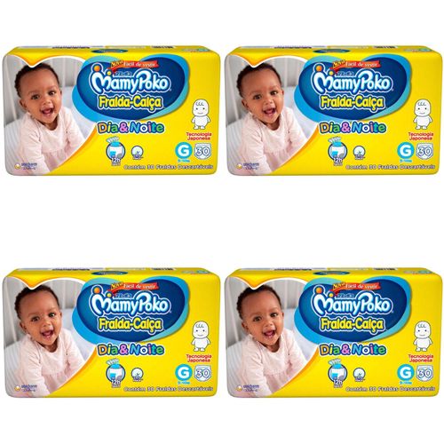 Kit 4 Fraldas Calça Mamypoko Dia e Noite G 30 Unidades cada
