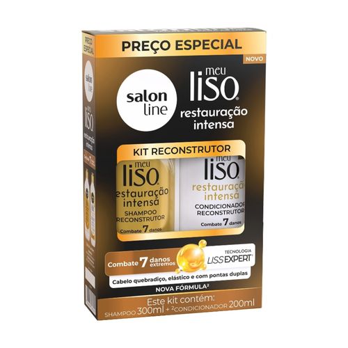 Kit Salon Line Meu Liso: Shampoo 300ml e Condicionador 200ml Restauração Intensa