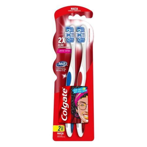 Escova Dental Colgate Luminous White Pack com 2 Und
