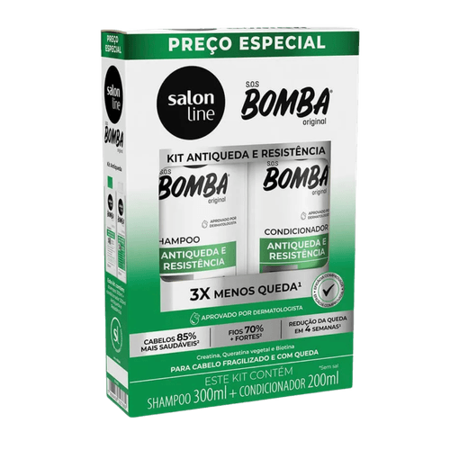 Kit Shampoo e Condicionador SOS Bomba Antiqueda Salon Line 200ml