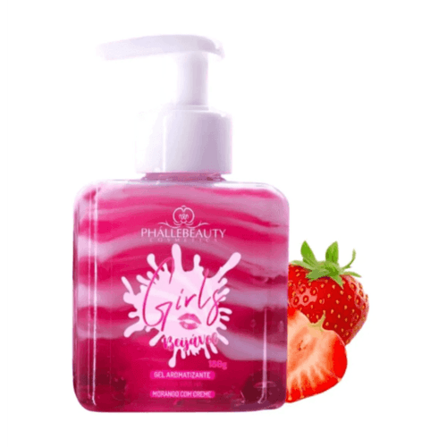 Phallebeauty Gel Creme para Virilha Beijável Sabor Morango com Creme 180g