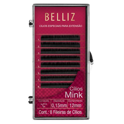 Cilios Belliz Para Alongamento Mink C 015 12Mm