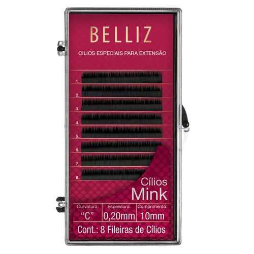 Cilios Belliz Para Alongamento Mink C 020 10Mm Cilios Belliz Para Alongamento Mink C 020 10Mm