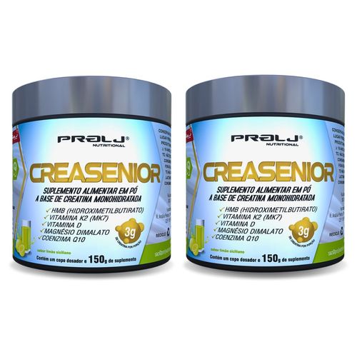 CREASENIOR CREATINA MONOHIDRATADA 150g SABOR LIMÃO KIT 2