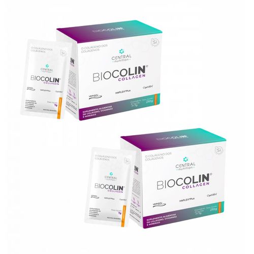 2x Biocolin Collagen- Central Nutrition- Tangerina 30 Sachês Tangerina