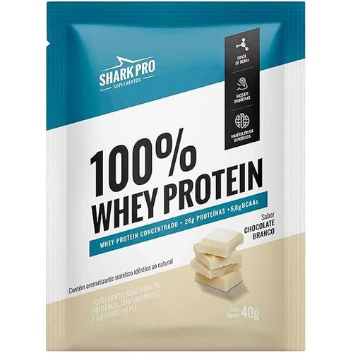 100% Whey Protein Pouch sachê 40g Baunilha- Sharkpro Suplementos