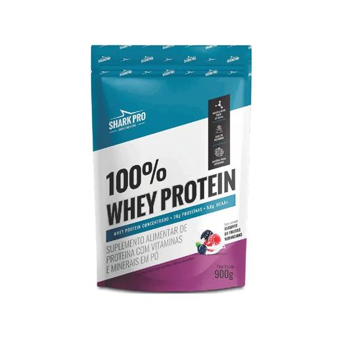 100% Whey Protein Pouch 900g Iogurte Frutas Vermelhas - Sharkpro Suplementos