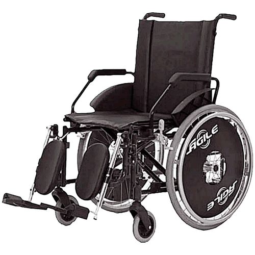 Cadeira Rodas Agile Fat Jaguaribe com elevação pernas 50cm Cadeira Rodas Agile Fat Jaguaribe com elevação pernas 50cm