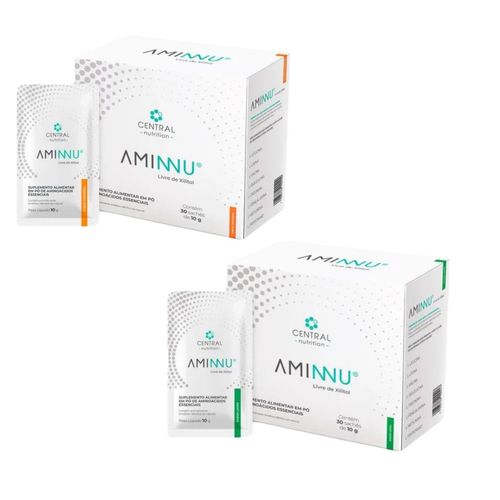 Kit Aminnu Sem Xilitol- Tangerina + Limão- Central Nutrition tangerina Kit Aminnu Sem Xilitol- Tangerina + Limão- Central Nutrition tangerina