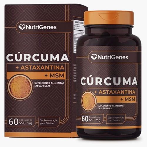 Cúrcuma + Msm + Astaxantina- 500mg- 60 caps.- Nutrigenes Sem Sabor