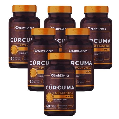 6x Cúrcuma + Msm + Astaxantina- 500mg- 60 caps.- Nutrigenes Sem Sabor