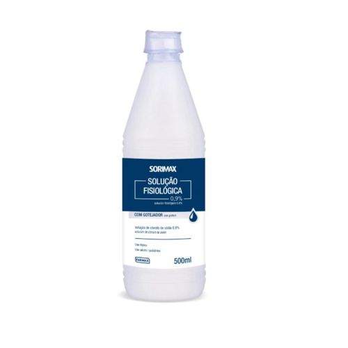 Soro Fisiológico Solução Salina 0,9%  500mL - Farmax